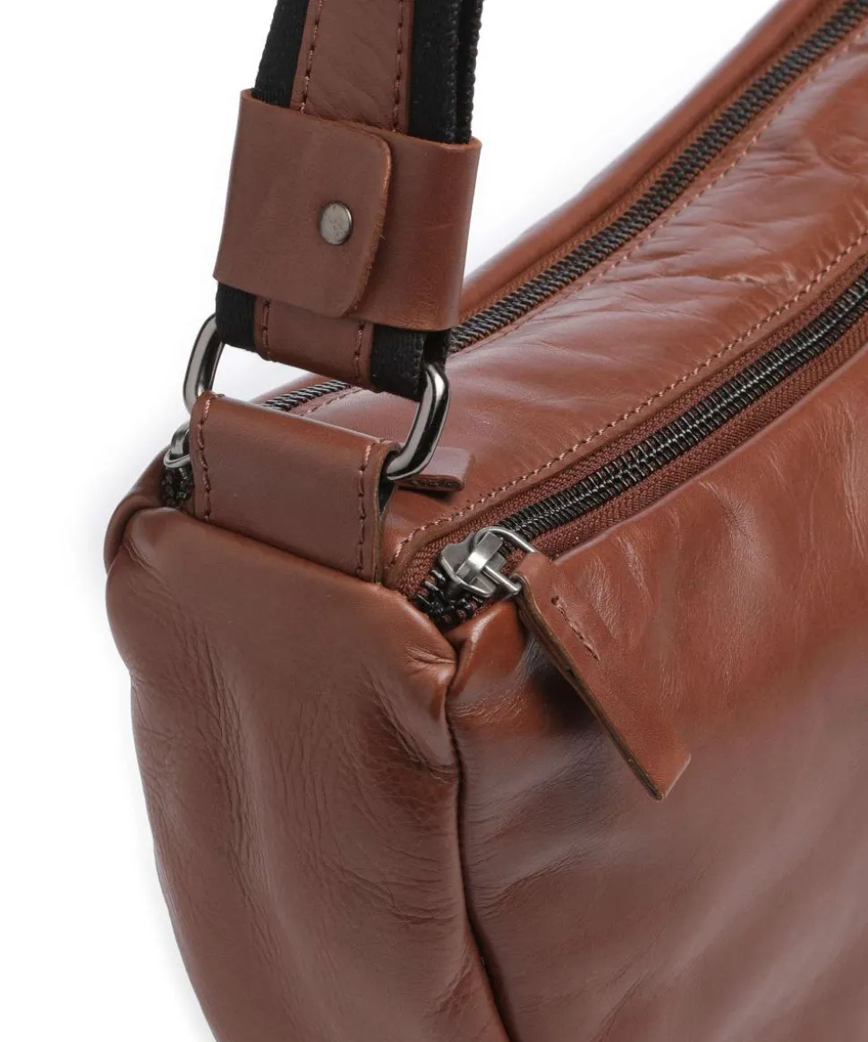 Caugio Umhängetasche fein genarbtes Rindsleder cognac