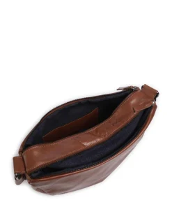 Caugio Umhängetasche fein genarbtes Rindsleder cognac