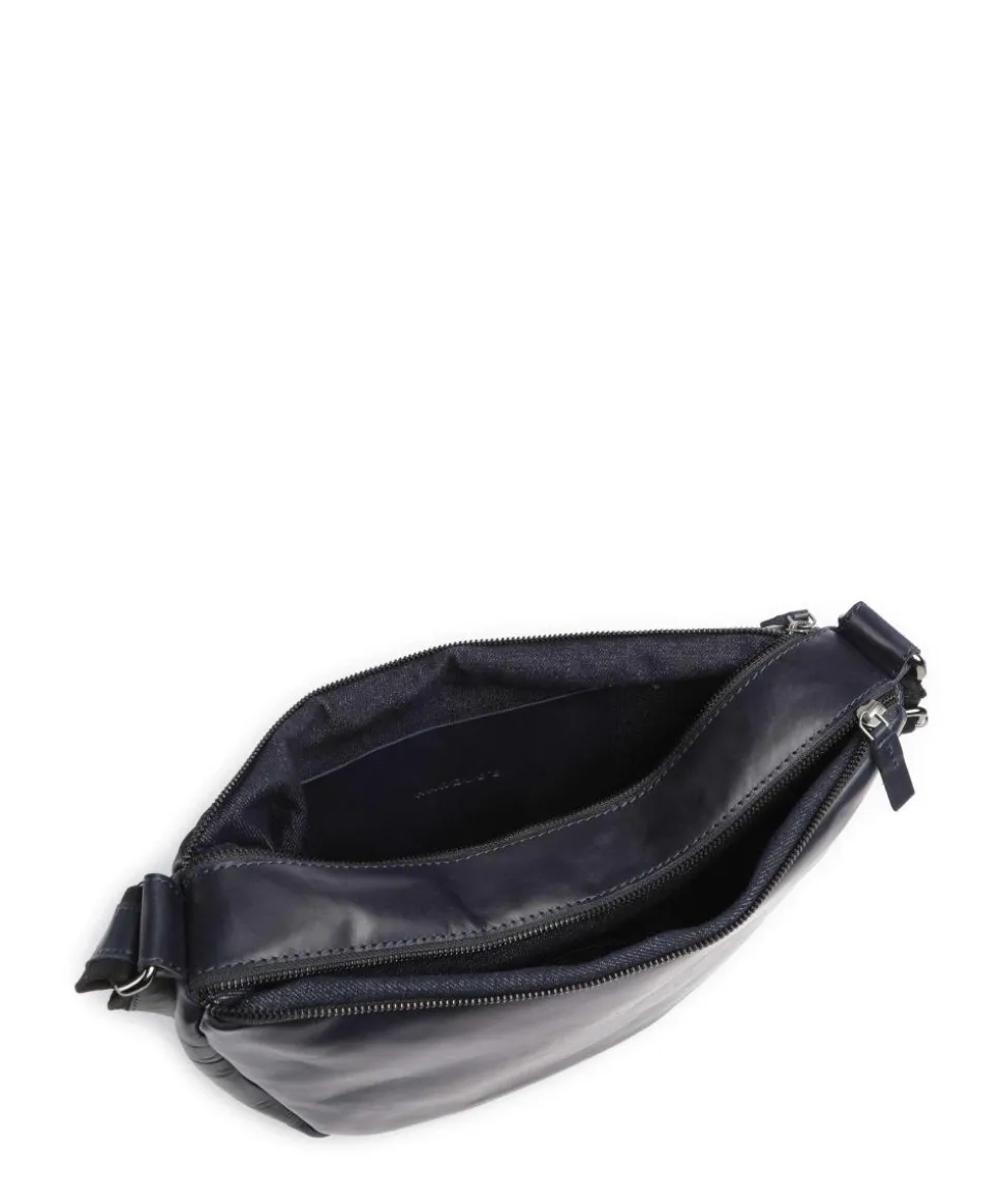 Caugio Umhängetasche fein genarbtes Rindsleder dunkelblau