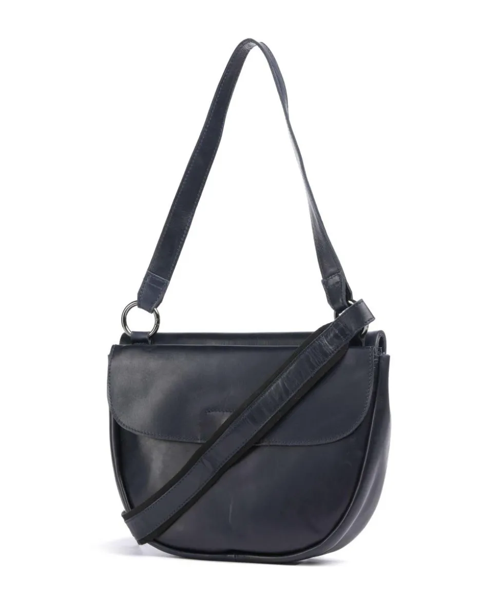 Caugio Umhängetasche fein genarbtes Rindsleder dunkelblau