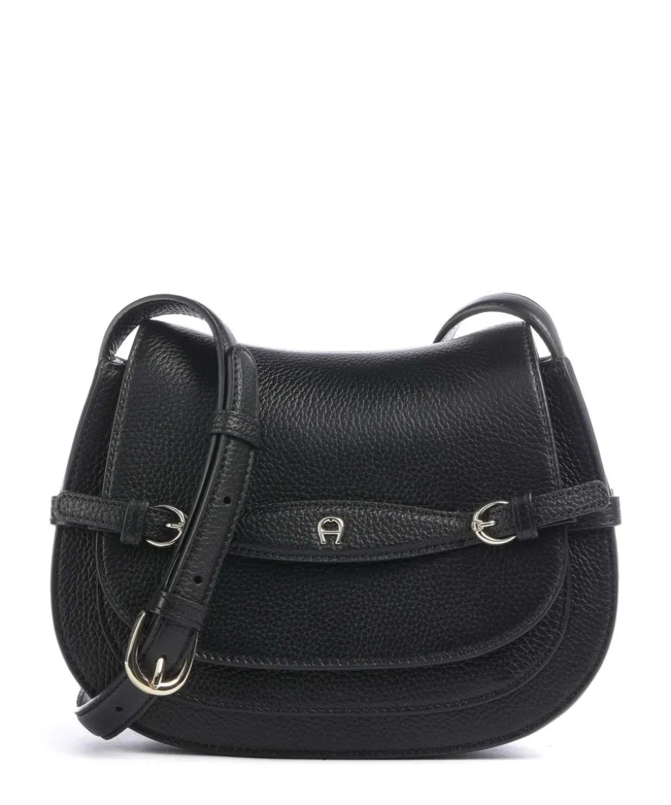 Cavallo S Umhängetasche genarbtes Rindsleder schwarz
