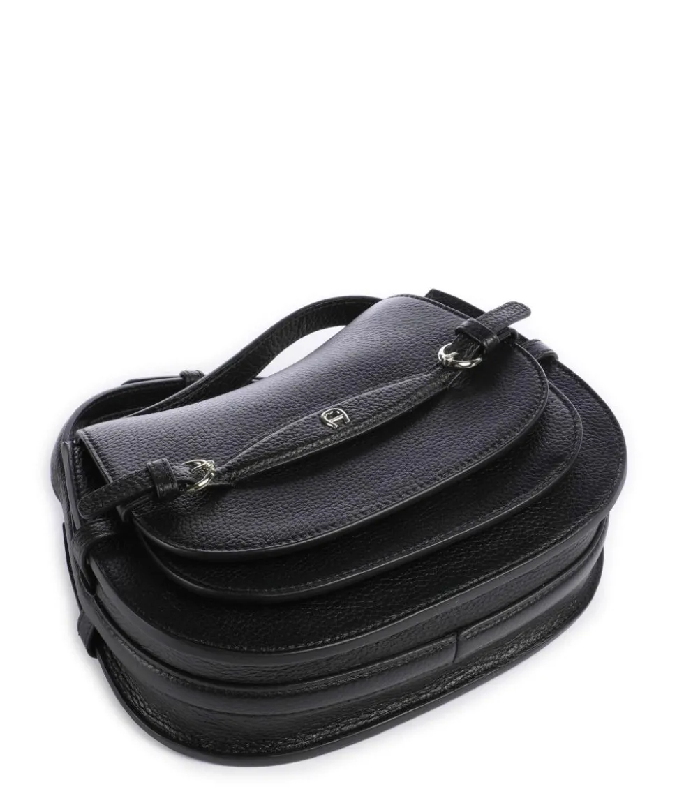 Cavallo S Umhängetasche genarbtes Rindsleder schwarz
