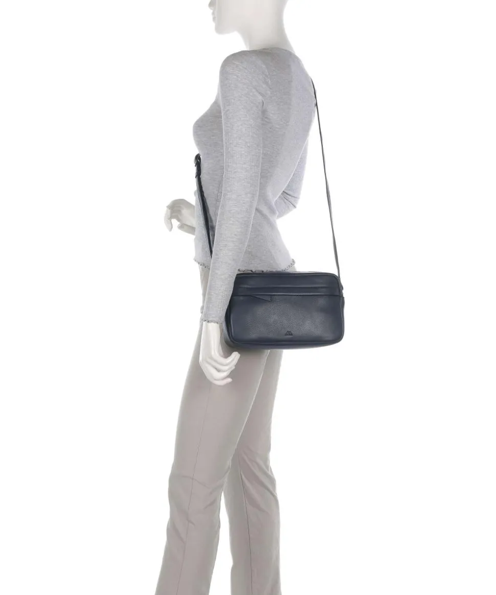 Cave Umhängetasche genarbtes Rindsleder navy