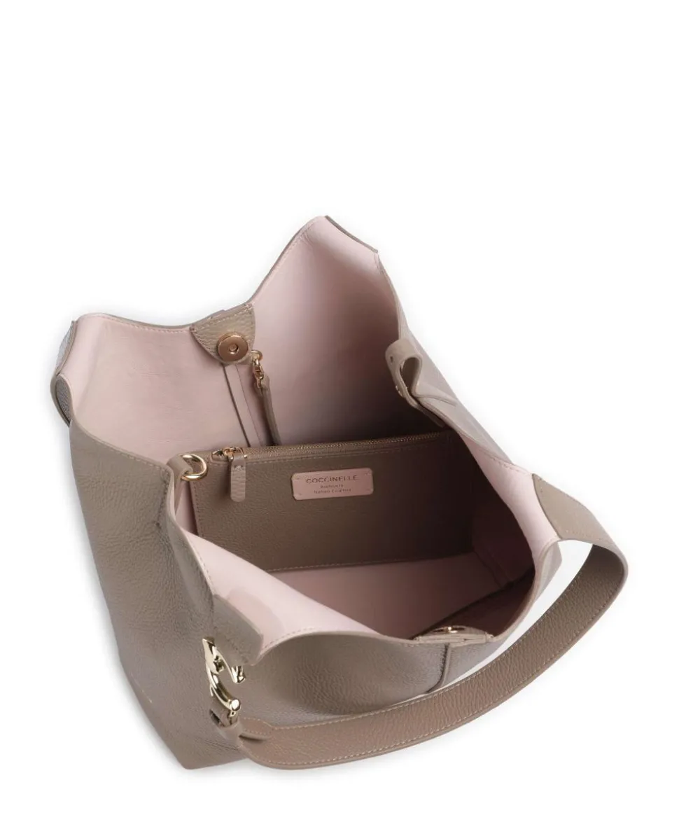 C-Easy Beuteltasche genarbtes Rindsleder taupe