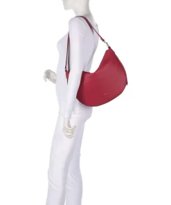 C-Easy Beuteltasche genarbtes Leder rot