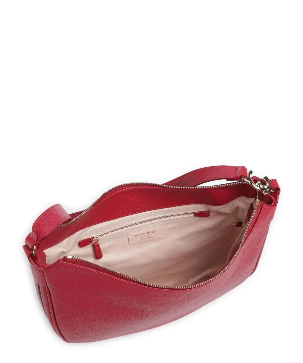 C-Easy Beuteltasche genarbtes Leder rot