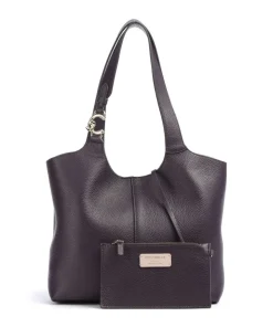 C-Easy Beuteltasche genarbtes Rindsleder pflaume