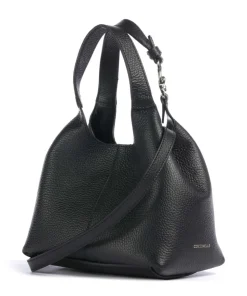 C-Easy Handtasche genarbtes Leder schwarz