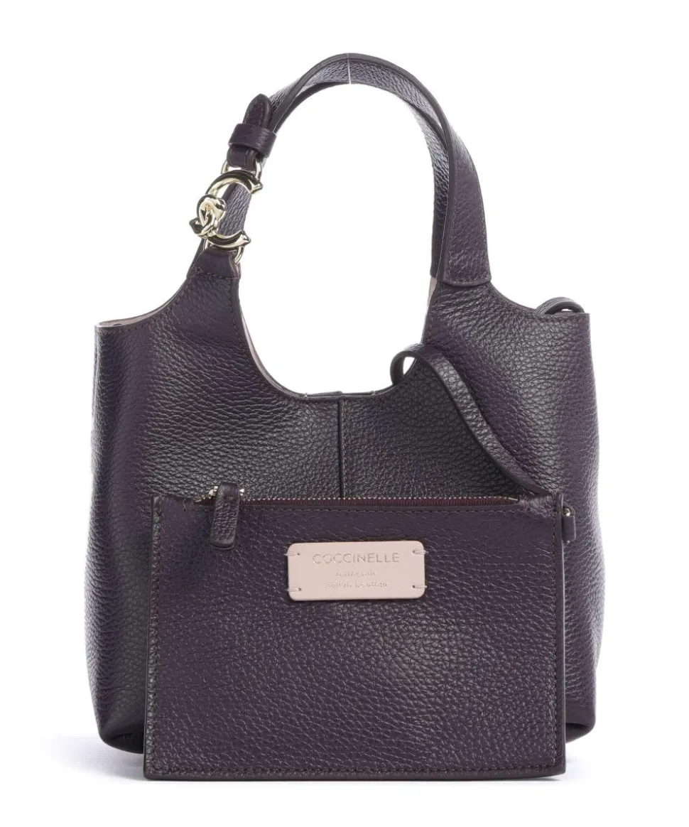 C-Easy Handtasche genarbtes Leder pflaume