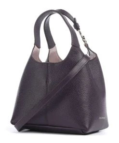 C-Easy Handtasche genarbtes Leder pflaume