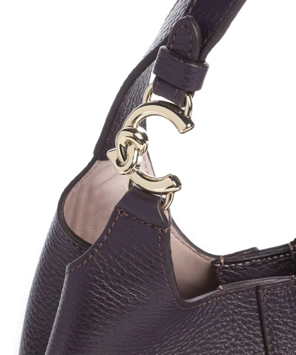 C-Easy Handtasche genarbtes Leder pflaume