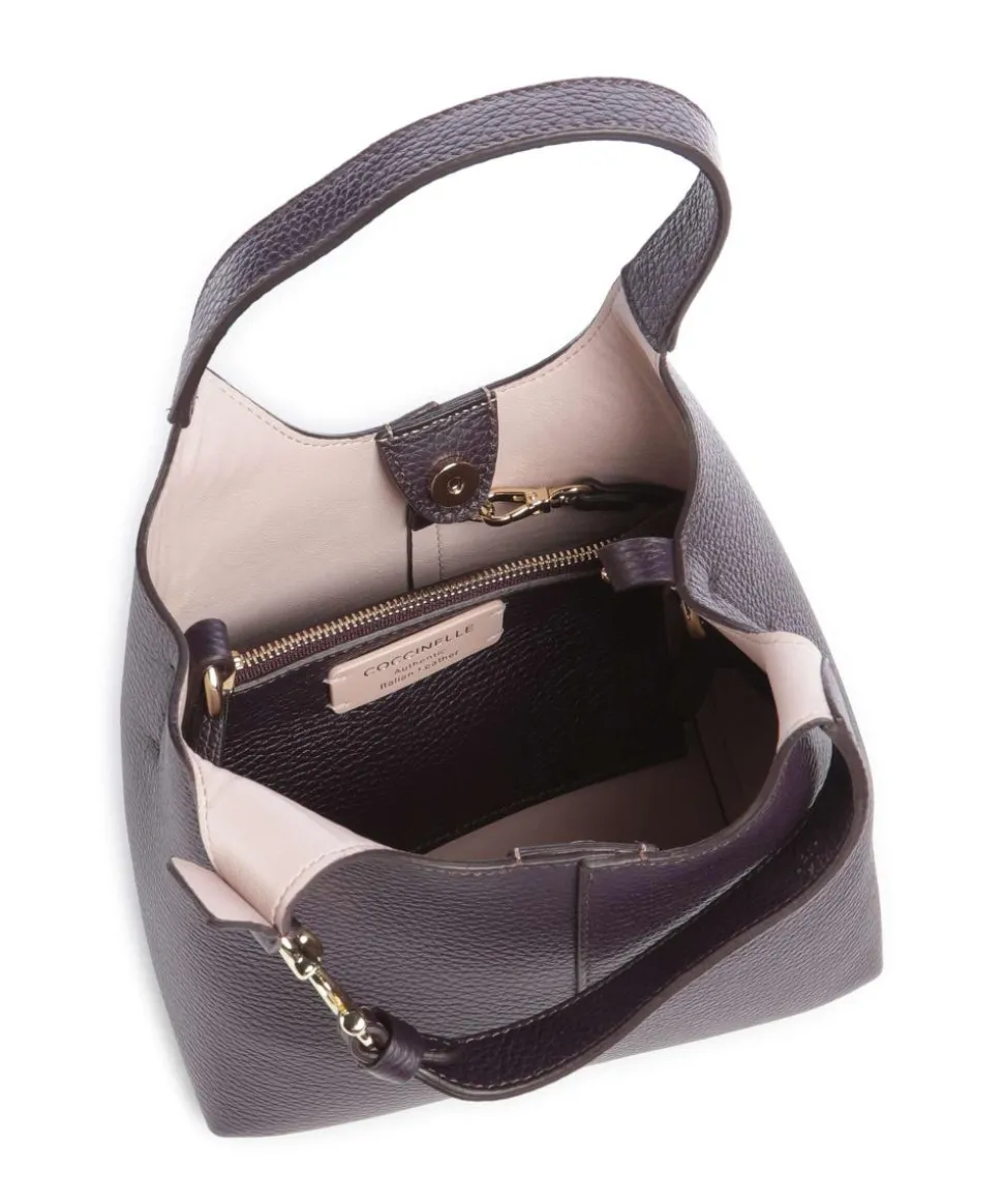 C-Easy Handtasche genarbtes Leder pflaume