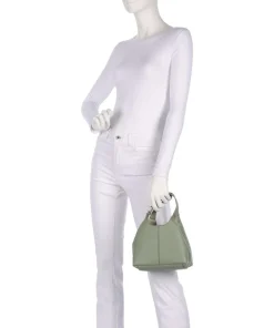 C-Easy Handtasche genarbtes Leder graugrün