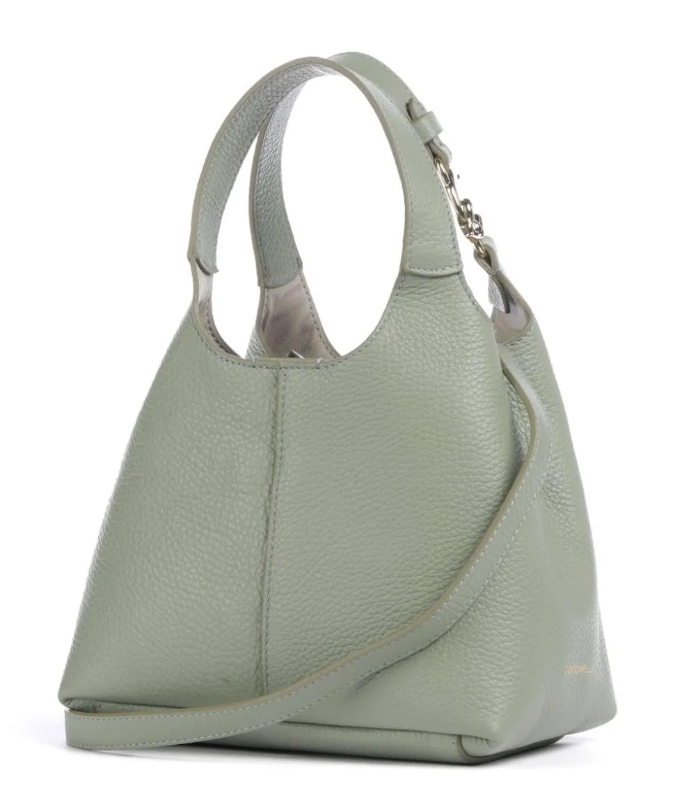 C-Easy Handtasche genarbtes Leder graugrün