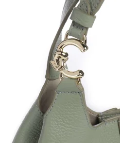 C-Easy Handtasche genarbtes Leder graugrün