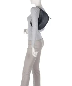 C-Easy Schultertasche genarbtes Leder navy