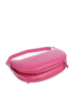 C-Easy Schultertasche genarbtes Leder fuchsia