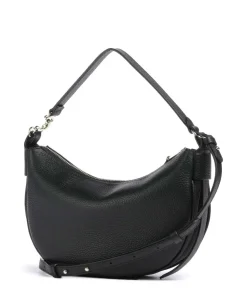 C-Easy Schultertasche genarbtes Leder schwarz