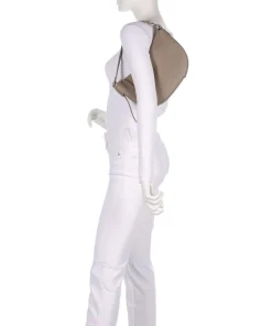 C-Easy Schultertasche genarbtes Leder taupe