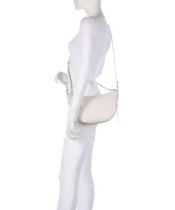 C-Easy Schultertasche genarbtes Leder weiß