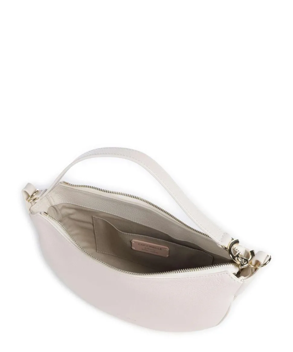 C-Easy Schultertasche genarbtes Leder weiß