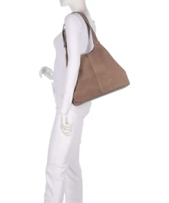 C-Easy Suede Beuteltasche aufgerautes Rindsleder taupe