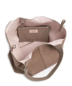 C-Easy Suede Beuteltasche aufgerautes Rindsleder taupe