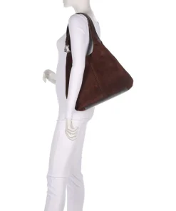 C-Easy Suede Beuteltasche aufgerautes Rindsleder dunkelbraun