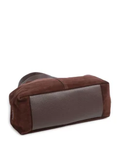 C-Easy Suede Beuteltasche aufgerautes Rindsleder dunkelbraun