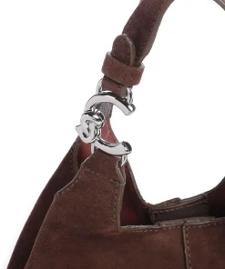C-Easy Suede Handtasche aufgerautes Rindsleder dunkelbraun