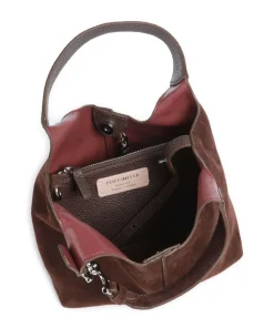 C-Easy Suede Handtasche aufgerautes Rindsleder dunkelbraun
