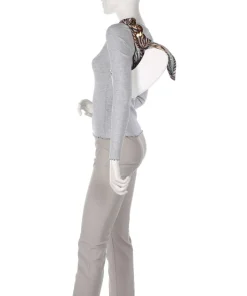 Chain Foulard Schultertasche Polyurethane, Polyester weiß