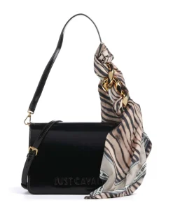Chain Foulard Schultertasche Lederimitat schwarz