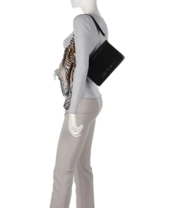 Chain Foulard Schultertasche Lederimitat schwarz