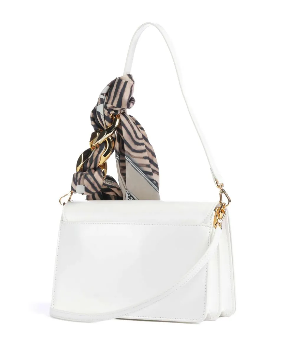 Chain Foulard Schultertasche Lederimitat weiß