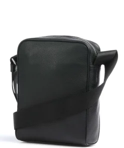 Charles Umhängetasche genarbtes Leder schwarz