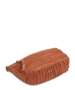 Check My Bag mini Umhängetasche genarbtes Leder karamellbraun