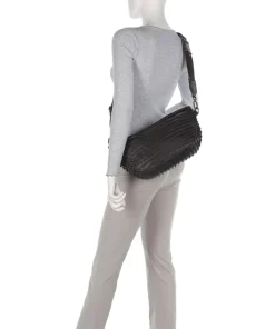 Check My Bag mini Umhängetasche genarbtes Leder dunkelbraun