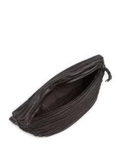 Check My Bag mini Umhängetasche genarbtes Leder dunkelbraun