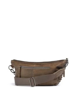 Check My Bag mini Umhängetasche genarbtes Leder olivgrün