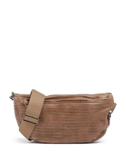 Check My Bag mini Umhängetasche genarbtes Leder karamellbraun