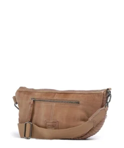 Check My Bag mini Umhängetasche genarbtes Leder karamellbraun