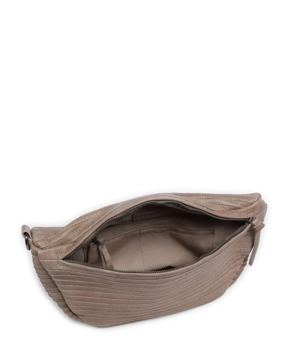 Check My Bag mini Umhängetasche genarbtes Leder taupe