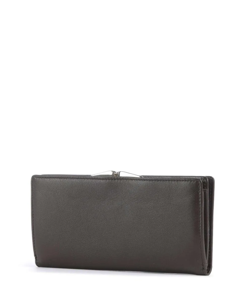 Chiloè RFID Geldbörse fein genarbtes Kalbsleder dunkelbraun