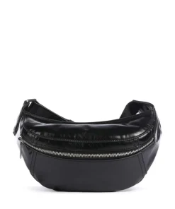 Chudy Paper Touch Crinkle S Gürteltasche fein genarbtes Leder schwarz