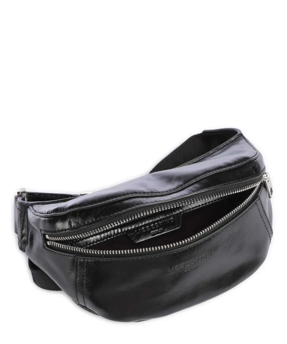 Chudy Paper Touch Crinkle S Gürteltasche fein genarbtes Leder schwarz