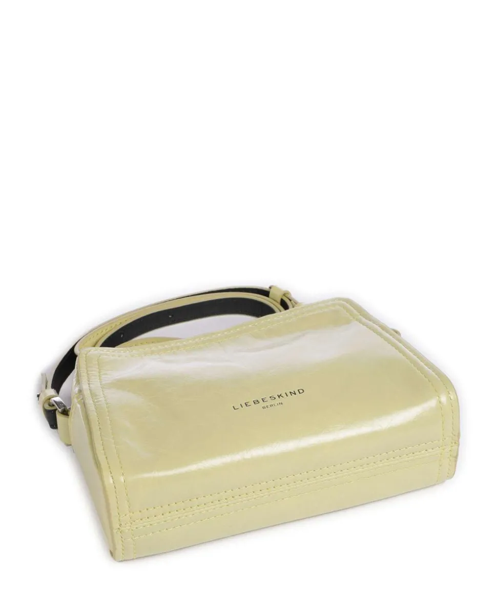 Chudy Paper Touch Crinkle S Umhängetasche Nappa Kalbsleder gelbgrün