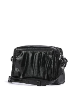 Chudy Paper Touch Crinkle S Umhängetasche Nappa Kalbsleder schwarz