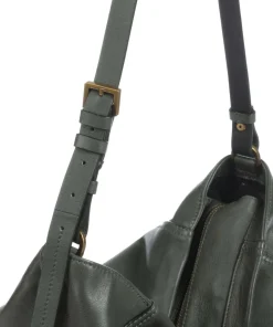 Chudy Sheep Natural L Beuteltasche Schafsleder dunkelgrün