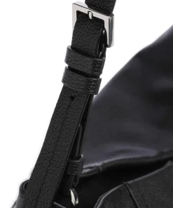 Chudy Small Pebble L Beuteltasche genarbtes Leder schwarz